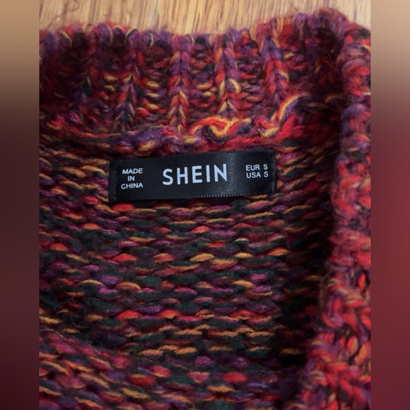 SHEIN Colorful Red Crewneck Sweater Size Small Worn Once. - Picture 5 of 6